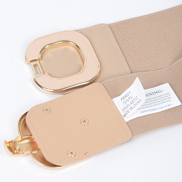 BNWT Plus Size Enamel Buckle Fashion Elastic Stretch Belt - Picture 4 of 4